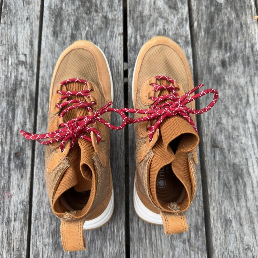 Nurture Elias Womens Tan Suede‎ Ripstop High Top Hiking Style Sneakers Size 7.5